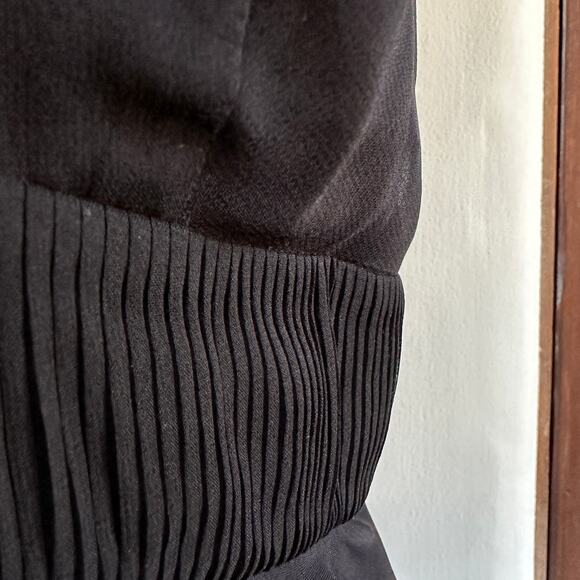 LAUNDRY Shelli Segal | Y2K Vintage Black Halter Hi-low Silk Chiffon Dress  Sz 8 - Picture 3 of 7